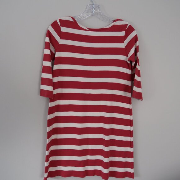 GARNET HILL Girl's XL 12 14 Dress light red White Stripe 100% Pima Peru Cotton - Picture 4 of 6